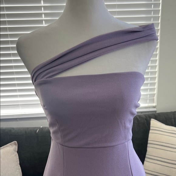 Lulu's One-Shoulder Lavender Dress - Picture 4 of 13